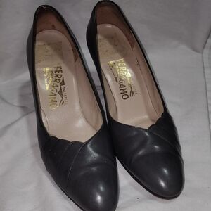 Salvatore Ferragamo Black Leather Heels